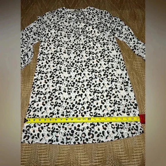 Ann Taylor Loft Women's Petite Long Sleeve Animal Print Mini Dress, Size Small - Picture 7 of 11